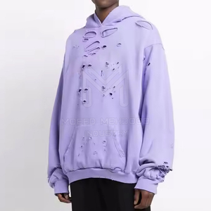 Sudadera con capucha de calle alta de invierno para hombre Patrón desgastado con poliéster sólido cálido/Material de algodón Cuello sólido con capucha - Product Image 5