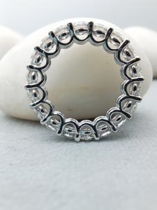 Bijoux de luxe personnalisés Bague de mariage en diamant rond 10K 14K 18K or blanc Bague en diamant cultivé en laboratoire - Product Image 3