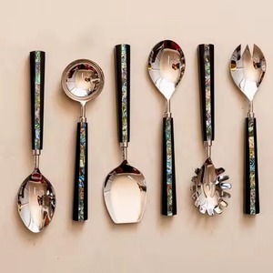 Couverts Décor De Table Couteau Cuillère Fourchette Argent Vaisselle Cuisine Poignée En Métal Argenté Couverts Salade Serveur - Product Image 6