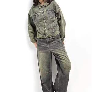 Chaqueta de Mezclilla de Algodón de Punto Transpirable con Cuello Camisero para Hombre, Estilo Informal y Holgado - Product Image 4