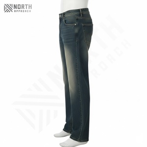 Jeans baggy en denim léger de style streetwear hip-hop pour hommes, taille mi-haute, séchage rapide, lavage clair - Product Image 2