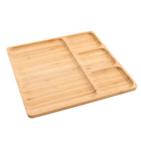 Ensemble de vaisselle rectangulaire en bambou fait main, assiettes de présentation à motif personnalisé, plateaux en bambou – Durables, non toxiques, écologiques pour