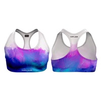 Soutien-gorge de sport sans couture en Spandex/Nylon à sublimation personnalisée, maintien élevé, pour femmes grandes tailles, rembourré, pour fitness, yoga, course à pied et entraînement