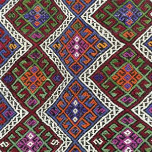 2.8x12.4 ft Vintage Rug, Turkish <b>Runner</b> Rug, <b>Red</b> Blue Animal Print Rug - Product Image 5