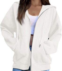 Sweats à capuche zippés pour femmes acceptés par OEM Sweatshirt en coton pour femmes Sweatshirts à capuche zippés respirants pour femmes - Product Image 4