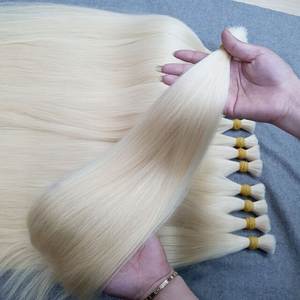 Color Rubio a granel Natural recto bebé vietnamita Super doble dibujado extremo grueso 100% Remy Virgen Vietnam extensiones de cabello humano - Product Image 5