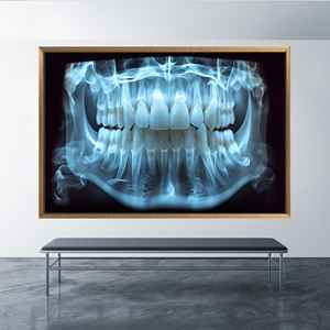 Modern Tooth Anatomy Canvas Art - Printed Artwork for Dental Decor,1P:Gold <b>Framed</b> - Product Image 1
