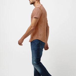 Camisetas de algodón lavado con ácido de alta calidad para hombre, superventas, camiseta lavada con ácido personalizada en blanco al por mayor, camiseta lavada con ácido de la más alta calidad para hombre - Product Image 4