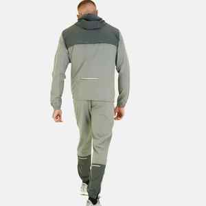 Combinaison coupe-vent personnalisé pour hommes, veste de sport en nylon, survêtement jogging coupe-vent à demi fermeture éclair pour hommes - Product Image 1