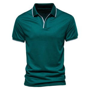 Camisa de Golf de Lujo para Hombre 2025, con Logotipo Bordado Personalizado, Antiarrugas, Sólida, de Alta Calidad, Tejida en Seda - Product Image 4