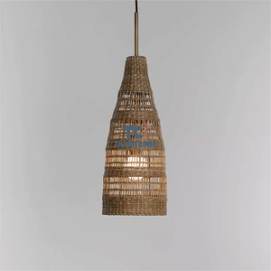 Best Small Slim Woven Seagrass Lampshade <b>Pendant</b> Light Home Decoration Supplier - Product Image 1