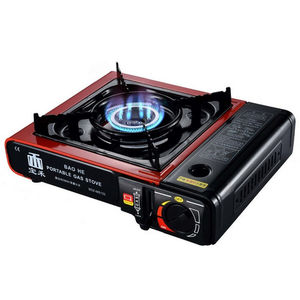 Réchaud à gaz portable à brûleur unique pour le camping, en acier métallique, pour barbecue extérieur, avec sac de transport, coupe-vent, alimenté au propane, pour pique-niques et voyages - Product Image 1