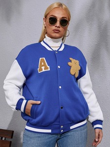 2024 Lightweight Letterman <b>Varsity</b> <b>Jacket</b> for Ladies High Quality 100% Wool Windproof Casual Wear Breathable Feature <b>Plain</b> Dyed - Product Image 3
