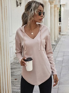 Venta al por mayor de sudaderas con capucha de las mujeres 2025 de algodón de lana de manga larga de invierno sudaderas Casual Warm Tops - Product Image 4