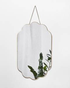 Miroir mural rond irrégulier de luxe moderne, fait main, avec cadre en laiton, pour salle de bain et hôtel - Product Image 5