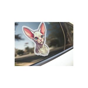 Sphynx Cat Motorcycle Helmet Decal 12x15 cm <b>Laptop</b> and Vehicle <b>Sticker</b> Label - Product Image 5