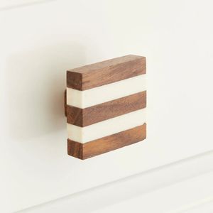 Boutons en bois de marbre pour armoires de cuisine, quincaillerie artisanale élégante, parfaits pour les thèmes intérieurs minimalistes et rustiques - Product Image 4