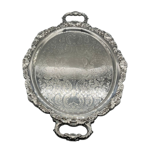 Bandeja Rectangular de Servir Plateada de Alta Calidad con Estilo Ornamentado y Asas Dobles para Uso en el Hogar, Hoteles y Restaurantes, en Oferta - Product Image 5