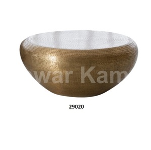 Mesa auxiliar redonda con soporte de metal plateado y mármol superior para el hogar, sala de estar, dormitorio y habitación de invitados - Product Image 5