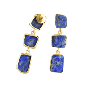 ต่างหูทองเหลืองธรรมชาติ งานฝีมือระดับพรีเมียม ผิวทองเหลืองซาติน ประดับด้วยหินกึ่งมีค่า สไตล์ทันสมัย ขายส่งจำนวนมาก - Product Image 6