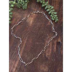 Collier de style religieux Navajo en or 14 carats, motif géométrique, chaîne à maillons trombone en argent sterling, perle, or blanc et or jaune, chaîne torsadée - Product Image 2