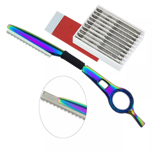 มีดโกนผมแบบหมุน ด้ามจับพลาสติกน้ำหนักเบา ใบมีดเดี่ยว สำหรับซอยผม ตัดแต่งทรงผม ใบมีดสแตนเลส - Product Image 3