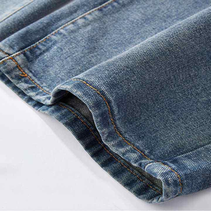 Stylish Winter Embroidery Unisex Flare Leg Mid Waist <b>Relaxed</b> <b>Fit</b> Washed Denim <b>Jeans</b> Pant - Product Image 6