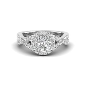 Anillo de Compromiso de Oro Blanco con Diamantes Cultivados en Laboratorio de 1.852 Quilates, Color G, Claridad VS1, Certificado IGI, Engaste Pavé, Oro Sólido de 14K - Product Image 1