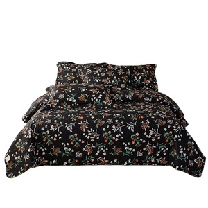 HONI OEKO-TEX Certified 80gsm Microfiber Printed <strong>Bedspread</strong> High Density Eco-friendly Luxury Floral Quilt <strong>Set</strong> - Product Image 1