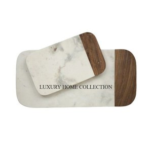 Grande planche à découper en bois et marbre avec un design de grain naturel parfait pour couper facilement les légumes, la viande ou le pain - Product Image 6