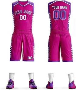 Vêtements de sport unisexes personnalisés, à séchage rapide, anti-UV, respirants, 100% polyester, maillot de basket sans manches, uniforme, design réversible - Product Image 3