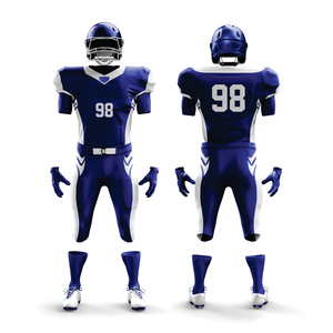 Personalizado 100% poliéster sublimado uniforme de fútbol americano para los hombres transpirable azul marino Tackle Twill equipo Jersey corto - Product Image 1