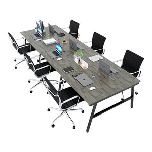 โต๊ะทำงานแบบคลัสเตอร์ 6 ชิ้น AConcept ขนาด 360x120 ซม. ขาเหล็กทันสมัย ประกอบเองได้ เหมาะสำหรับสำนักงานหรือห้องนอน-HBAC016 - Product Image 1