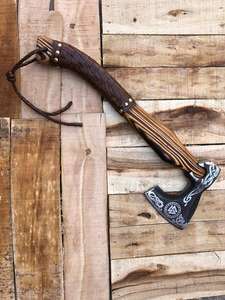Hacha Vikinga Hecha a Mano Personalizada de Thewizcrafts, Cabeza de Acero con Alto Contenido de Carbono, Mango de Madera de Fresno, Funda de Cuero, para Campamento al Aire Libre, OEM - Product Image 3