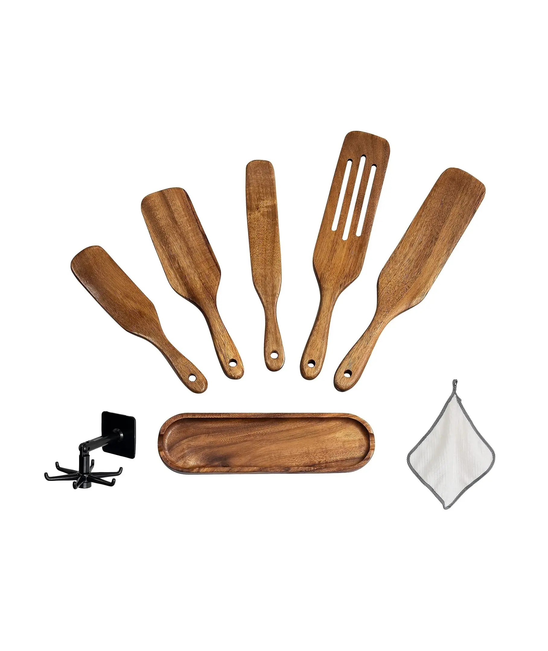Spurtle Set - 6Pcs Wooden Spurtle Set Spatula Set - Wooden Spoons for Cooking - Spurtles Kitchen Tools As Seen On TV