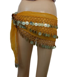 Falda de Danza del Vientre con Lentejuelas y Monedas, Accesorio de Disfraz KVR INTEXX, 100% Poliéster, para Actuación y Entrenamiento - Product Image 1