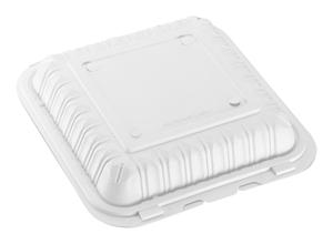 Hot Sale White 9 Inch One Compartment Reusable Recyclable Plastic <b>Food</b> <b>Container</b> with Lid for Picnic Travel Hotel Use - Product Image 5