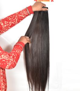 Extensions de cheveux humains naturels, 100% vierges, brins bruts indiens, cuticules alignées, couleur naturelle, noir, pour femmes, pas cher, vente en gros - Product Image 1