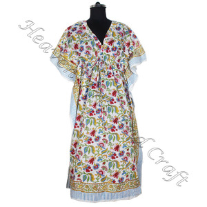 Nuevo Diseño 2025, Kaftán Largo para Mujer OEM, Fabricante Mayorista de Ropa Femenina, Kimono de Algodón Indio de Diseñador, Kaftán Largo y Corto - Product Image 5