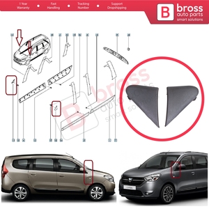 Set di Coperture Triangolari per Specchietti Laterali BSP1134 per Dokker <span class=keywords><strong>Lodgy</strong></span> 638756739R 638743083R - Product Image 5