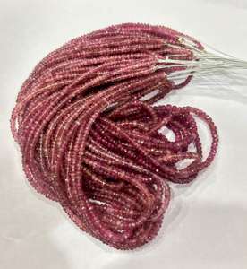 Cuentas Rondelle facetadas de 3-4mm de alta calidad, turmalina Rosa Natural, hebra larga de 16 pulgadas, buena para la fabricación de joyas - Product Image 4