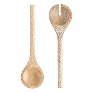 Ensemble de service à salade en bois élégant de qualité supérieure pour les événements de Noël et de la Saint-Valentin Vaisselle à utiliser Vaisselle Outils à salade Décoration de table - Product Image 1