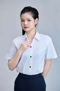 Uniforme de escuela secundaria FMF estudiante blanco camisa de manga corta secundaria niños niñas (azul marino) - Product Image 4