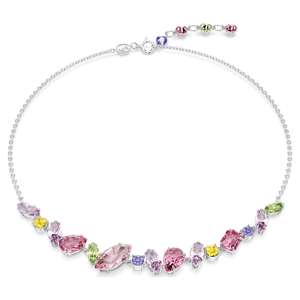 Luxury Colorful Crystal <b>Choker</b> Necklace for Women <b>Silver</b> Plated Multicolor Zircon Statement Necklace Fashion Wedding Party - Product Image 1