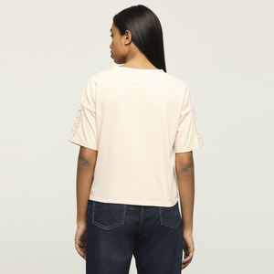 T-shirt surdimensionné en coton 100% de haute qualité T-shirt graphique sérigraphié personnalisé T-shirts graphiques épais pour femmes - Product Image 5