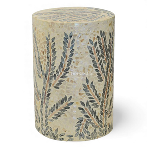 Tabourets de luxe faits à la main en nacre, incrustation de coquillages, meubles pour la décoration intérieure haut de gamme - Product Image 6
