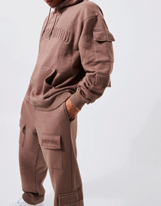 Ropa de calle, parche bordado personalizado, cremallera, descolorido, lavado ácido, 100% algodón, chándales de peso pesado - Product Image 2