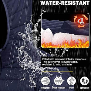 Veste matelassée légère pour homme de haute qualité avec capuche, résistante à l'eau, coupe-vent, isolée, design personnalisé OEM, broderie - Product Image 3