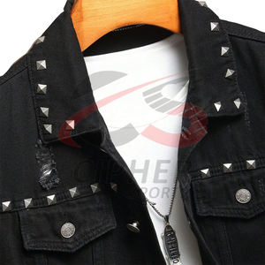 แจ็กเก็ตยีนส์สำหรับผู้ชายแจ็กเก็ตยีนส์ฟอกสไตล์สตรีทแฟชั่นงานตามสั่งสไตล์วินเทจ - Product Image 4