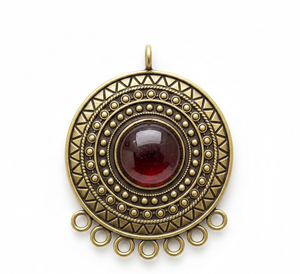 Collar de Cadena con Dije de Mandala de Oro Rosa Chapado en Oro de 14K y Plata de Ley 925 con Gemas Rudra Hechas a Medida, Joyería de Regalo de Lujo para Hombre - Product Image 3